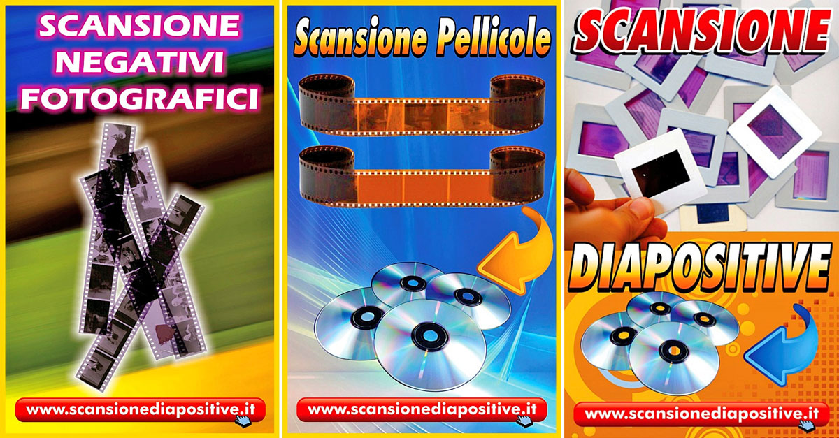 Servizi di scansione diapositive, negativi e pellicole 8mm